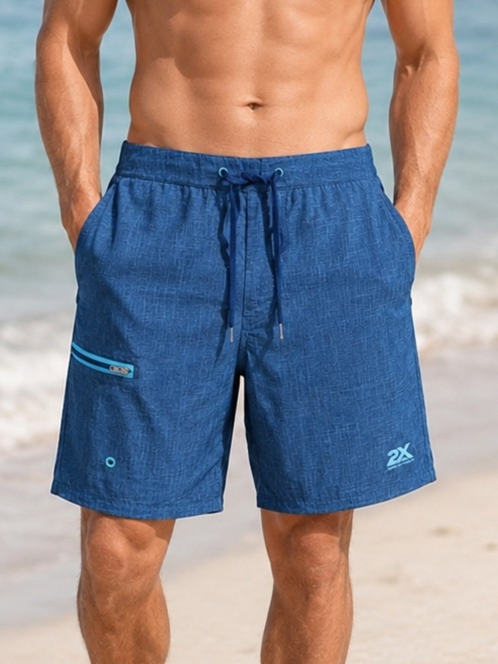 ZeroXposur Blue Swim Trunks Mens Small UPF 50 Quick Dry Board Shorts Surf Beach